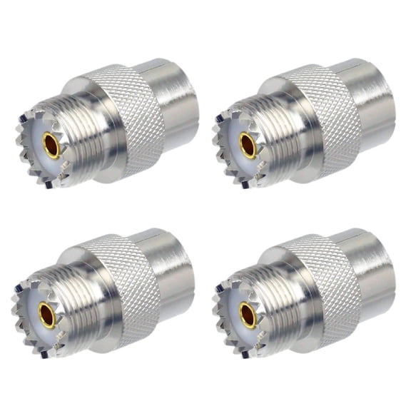 CSYANXING Quick Release UHF Coaxial Adapter For Ham Radio, Silver Copper Nickel Plated Connector For Antenna Feed Line Management