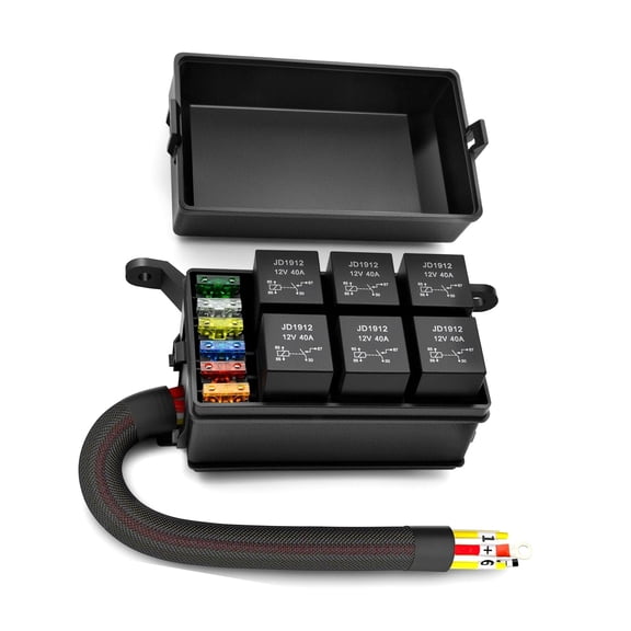 CSYANXING Short-Circuit Protection Relay Box 6 Way Pre-Wired For 12V Car RV ATV Camper Electrical Circuit Arrangement