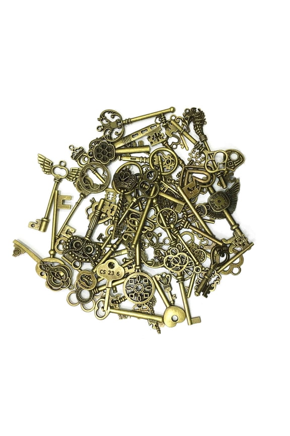Skeleton Key Charms 69 Bronze Color Metal Alloy For Retro Crafts Wedding Decor Party Favors