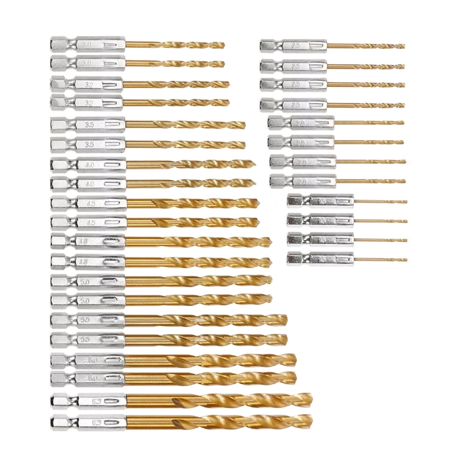 CSYANXING Titanium Coated 135 Degree Split Point Drill Bit Set Hex Shank Quick Change Tool For Workshop Household Use