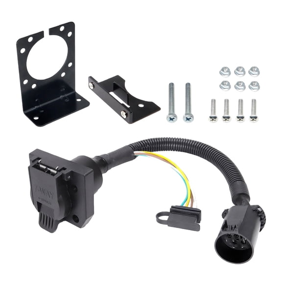 CSYANXING Trailer Adapter for Ford Cadillac Toyota Dodge Vehicles 7 Way Plug 4 Pin Outlet Spring Dust Cover Weather Resistant