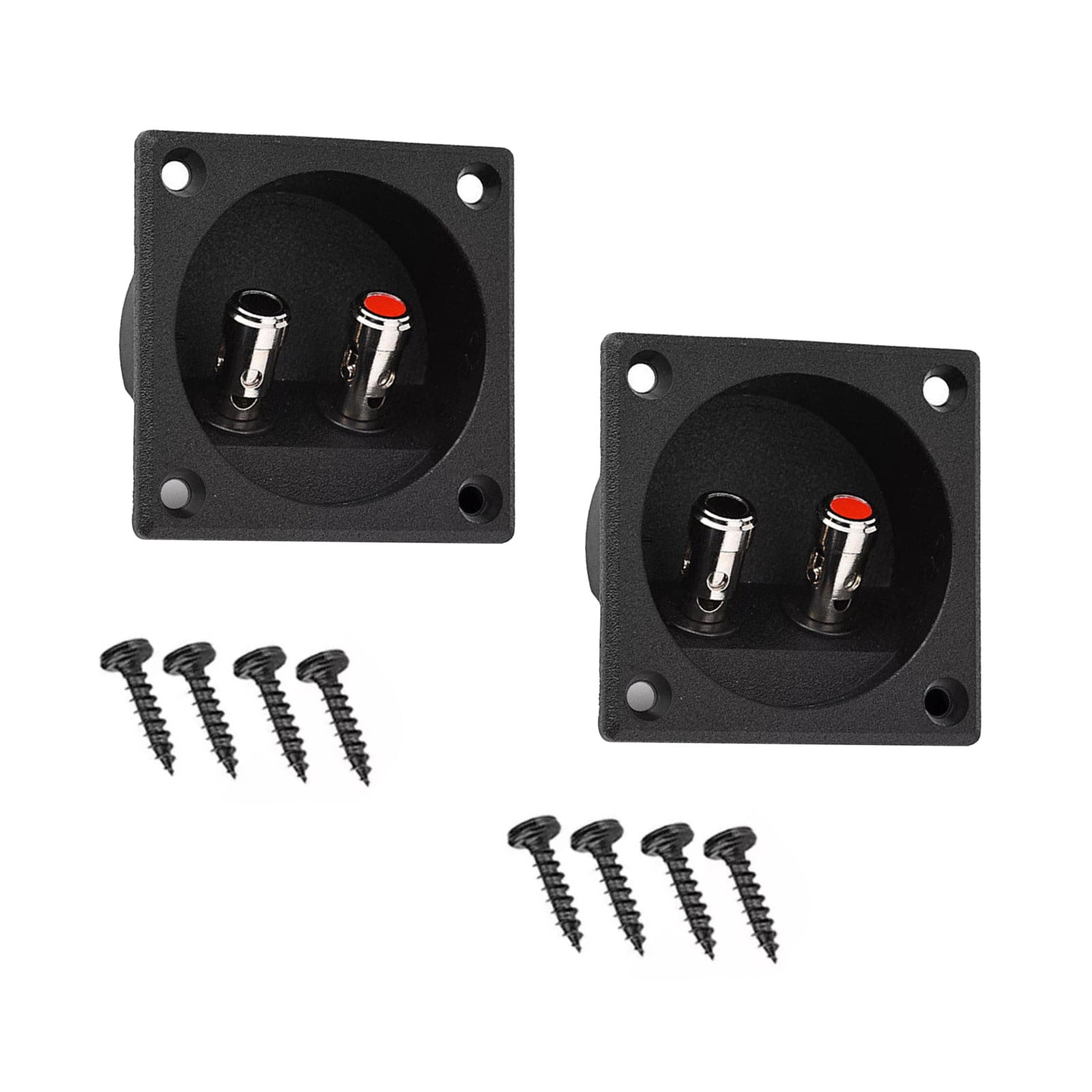 CSYANXING Universal Speaker Terminal Box 2pcs Silver Metal Connectors ...