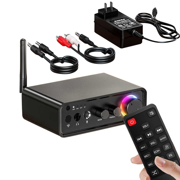 CSYANXING Versatile Digital Amplifier for Multimedia Devices RCA/AUX/Banana Jacks, 19V/3A Adapter, Long-Distance Bluetooth