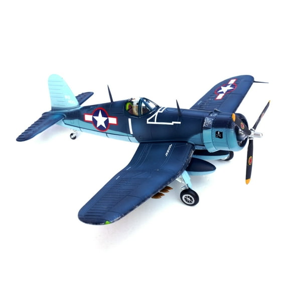 CSYANXING WWII USN F4U Corsair Aircraft 1:72 Scale VF 17 Jolly Rogers Diecast Airplane Gift with Display Stand 14cm