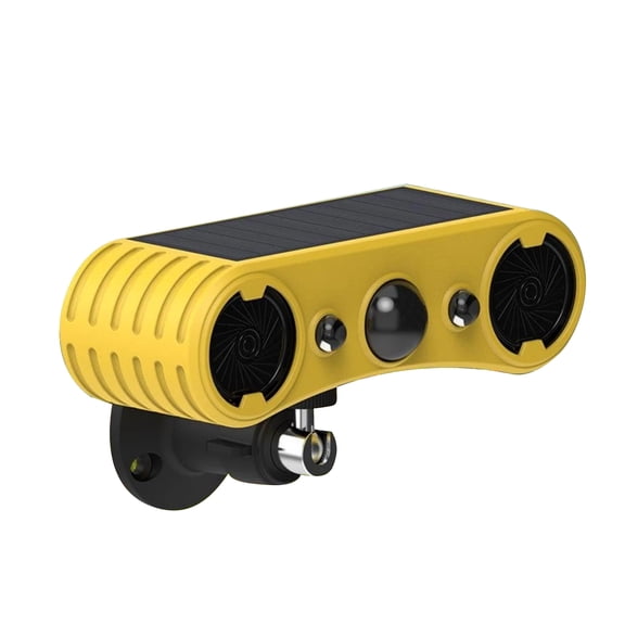 CSYANXING Yellow Solar Powered Alarm 1200mAh Rechargeable Battery 26ft Sensor Range 4 Working Modes For Outdoor Garden Farm
