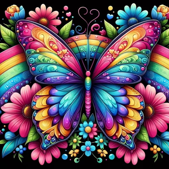 CSZPPQAF 5D Diamond Art for Adults Beginners-Colorful Butterflies,Full Round Drill Diamond Painting Kits, Relaxing Craft & Wall Decor