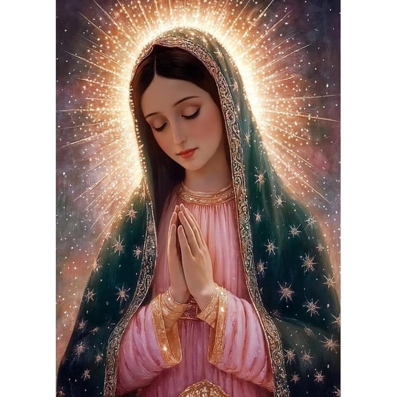 CSZPPQAF DIY Art Diamond Painting Kits.Virgin Mary Art Craft Gem Painting Adult,Home Wall Decor 11.8" × 13.8"