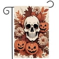 thumbnail image 1 of CSZPPQAF Halloween Garden Flags 12x18 Double Sided-Skull Pumpkin,165 GSM Polyester Fall Yard Decoration Flags, Fade Resistant, 1 of 6