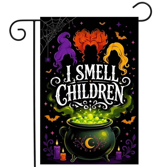 CSZPPQAF Halloween Garden Flags 12x18 Double Sided-Witch,165 GSM Polyester Fall Yard Decoration Flags, Fade Resistant
