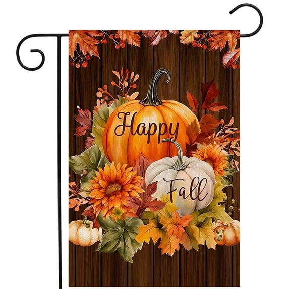 CSZPPQAF Happy Fall Garden Flags 12x18 Double Sided,165 GSM Polyester Fall Yard Decoration Flags, Fade Resistant