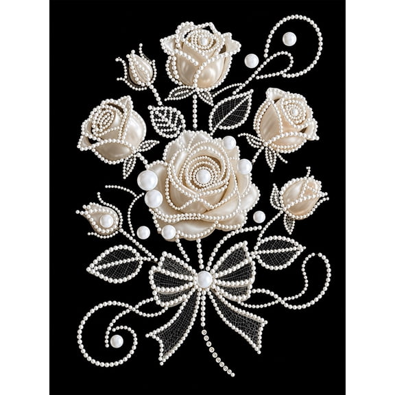 CSZPPQAF Pearl Diamond Painting Kit for Adults-Rose,Round Pearl Diamond Art Craft,Home Decor and Gift 12 x 16 Inch