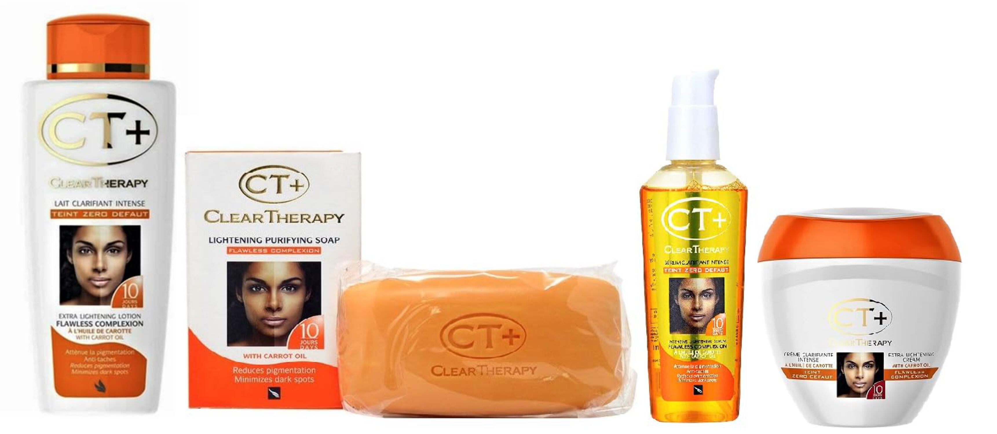 CT Clear Therappy Extra Lightening Skin Cream 6.76  Lotion 8.45oz  Soap 6.17oz  Serum 2.37o