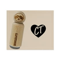 CT Connecticut State in Heart Rubber Stamp for Scrapbooking Crafting Stamping - Mini 1/2 Inch