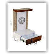 CT&M Enterprises Temples Customized Wooden White temple with LED Light for Home and Office Puja Mandir Wall Hanging & Table Top Pooja Ghar 18x12x10 Inches