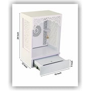 CT&M Enterprises Temples Customized Wooden White temple with LED Light for Home and Office Puja Mandir Wall Hanging & Table Top Pooja Ghar 24x16x12 Inches