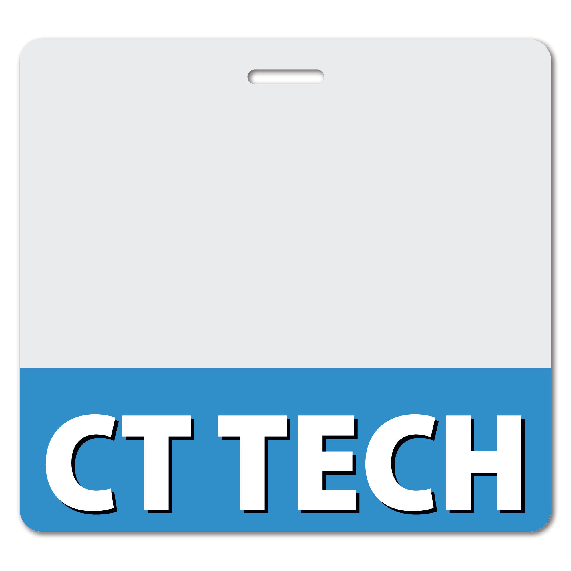 CT TECH Heavy Duty Horizontal Blue (50 pack) - Spill & Tear Proof Cards - 2 Sided USA Printed Quick Role Identifier ID Tag Backer by BadgeZoo