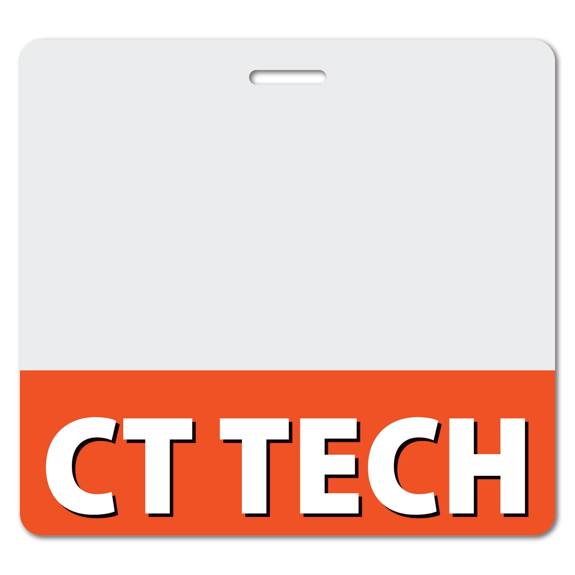 CT TECH Heavy Duty Horizontal Bright Orange (1 pack) - Spill & Tear Proof Cards - 2 Sided USA Printed Quick Role Identifier ID Tag Backer by BadgeZoo