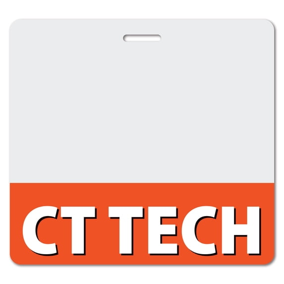 CT TECH Heavy Duty Horizontal Bright Orange (1 pack) - Spill & Tear Proof Cards - 2 Sided USA Printed Quick Role Identifier ID Tag Backer by BadgeZoo