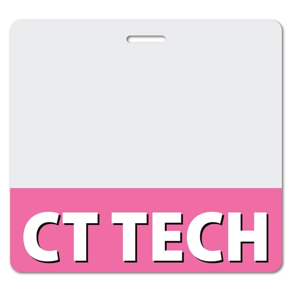 CT TECH Heavy Duty Horizontal Pink (1 pack) - Spill & Tear Proof Cards - 2 Sided USA Printed Quick Role Identifier ID Tag Backer by BadgeZoo