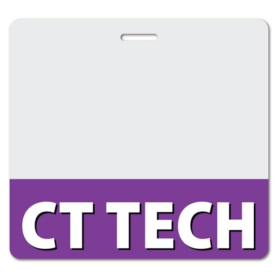 CT TECH Heavy Duty Horizontal Purple (50 pack) - Spill & Tear Proof Cards - 2 Sided USA Printed Quick Role Identifier ID Tag Backer by BadgeZoo