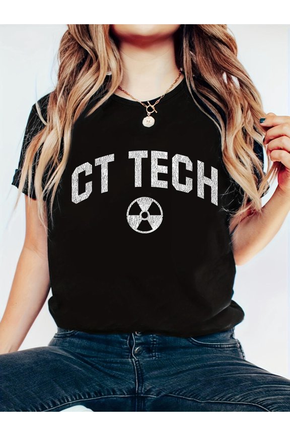 CT Tech Radiology Technician Gift CT Technologist T-Shirt - Soft 100% Cotton, Breathable, Casual Short Sleeve Top for Spring & Summer for T-Shirt Lovers