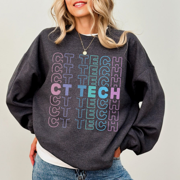 CT Tech Sweatshirt CT Technologist Crewneck for Radiology Students and Graduates