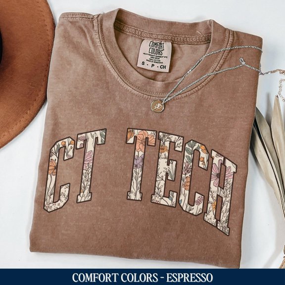 CT Tech Tshirt CT Technologist Shirt Boho Floral Imaging Tech Tshirt Computed Tomography T