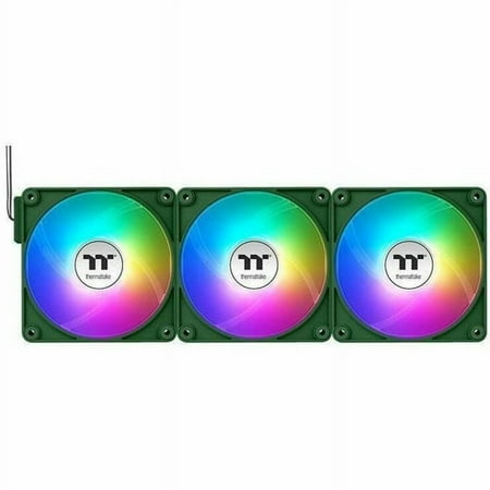 Thermaltake CT120 EX Reverse ARGB Sync PC Cooling Fan Racing Green (3-Fan Pack), 3 Pack