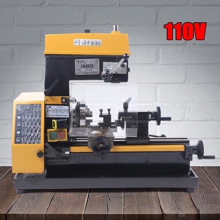 CT125 3-in-1 Micro Multi-function Drilling and Milling Lathe Machine - Cast Iron Body, Precision Spindle, All-Metal Gears, 110V, 180W