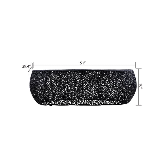 CT3601-50 Oval Shape Coffee Table Made with Aluminum in Black Color