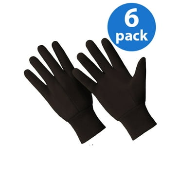 CT7000-L-6PK, Multi-Purpose Poly/Cotton Brown Jersey Gloves,  6 Pair Value Pack