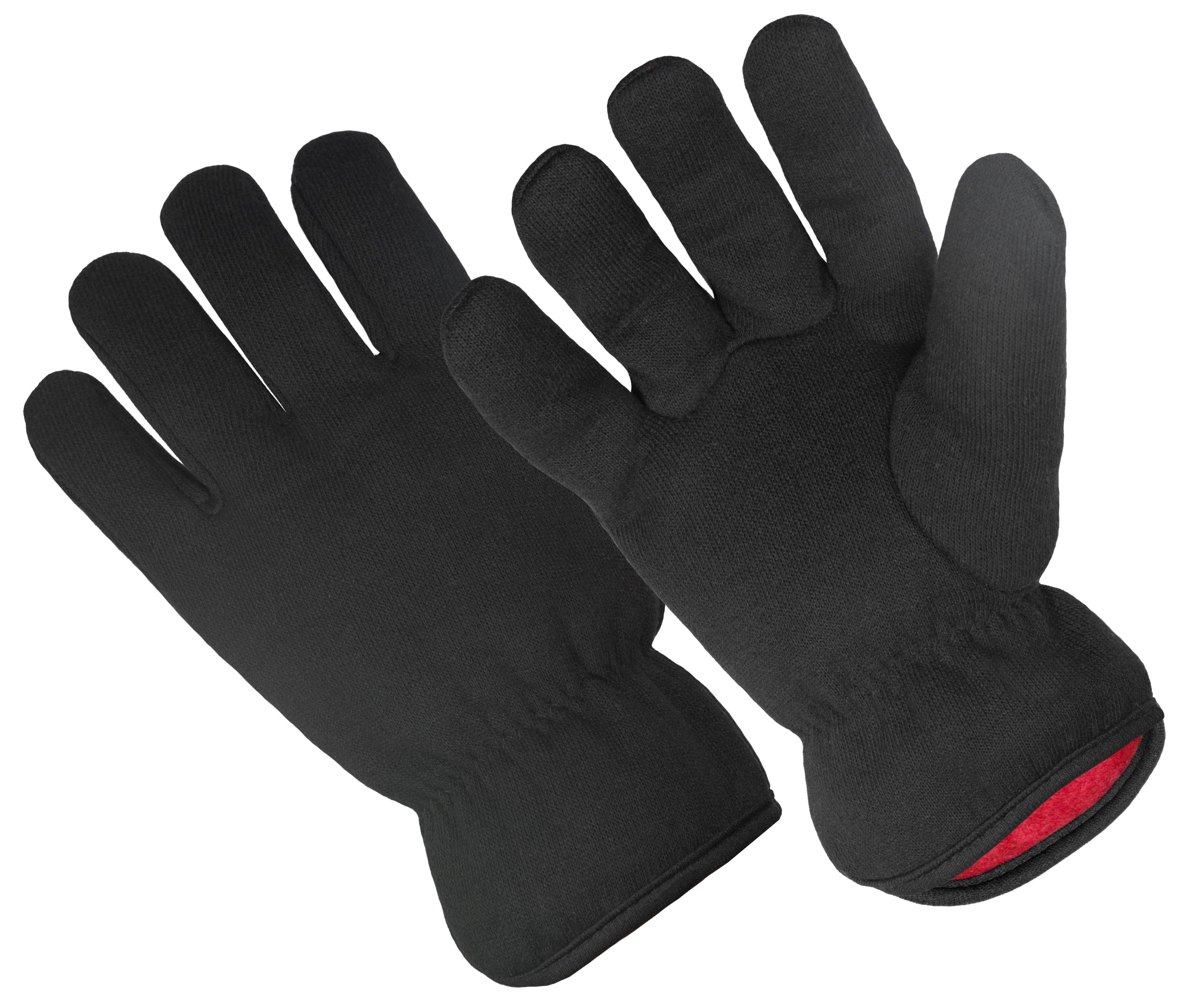 CT7100L2PK, Red Fleece Lined Brown Jersey Gloves, 2 Pair Value Pack