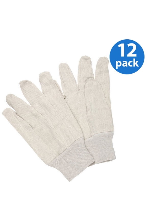 CT7400-L-12PK, Men's Natural Cotton Canvas Gloves, 12 Pair Value Pack