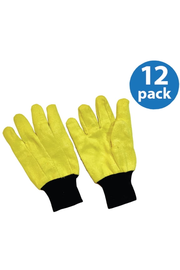 CT7800-L-12PK, Premium Yellow Chore Gloves, 12 Pair Value Pack