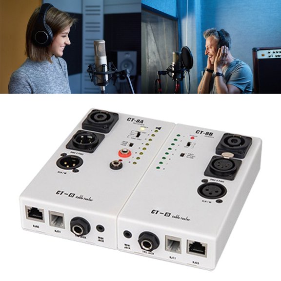 CT8 Professional Audiotory Cable Tester Precise Line Testing for RJ45 TRS Networking Cable Tester Multiple Purpose