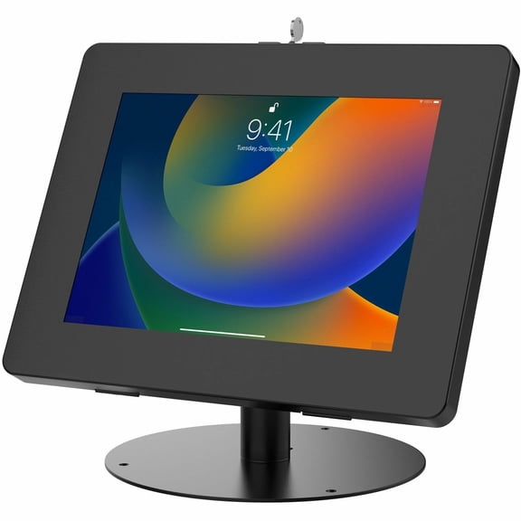 CTA Digital Hyperflex Security Kiosk Stand for Tablets with Large Universal Locking Enclosure [Black] (pad-hsksbl)