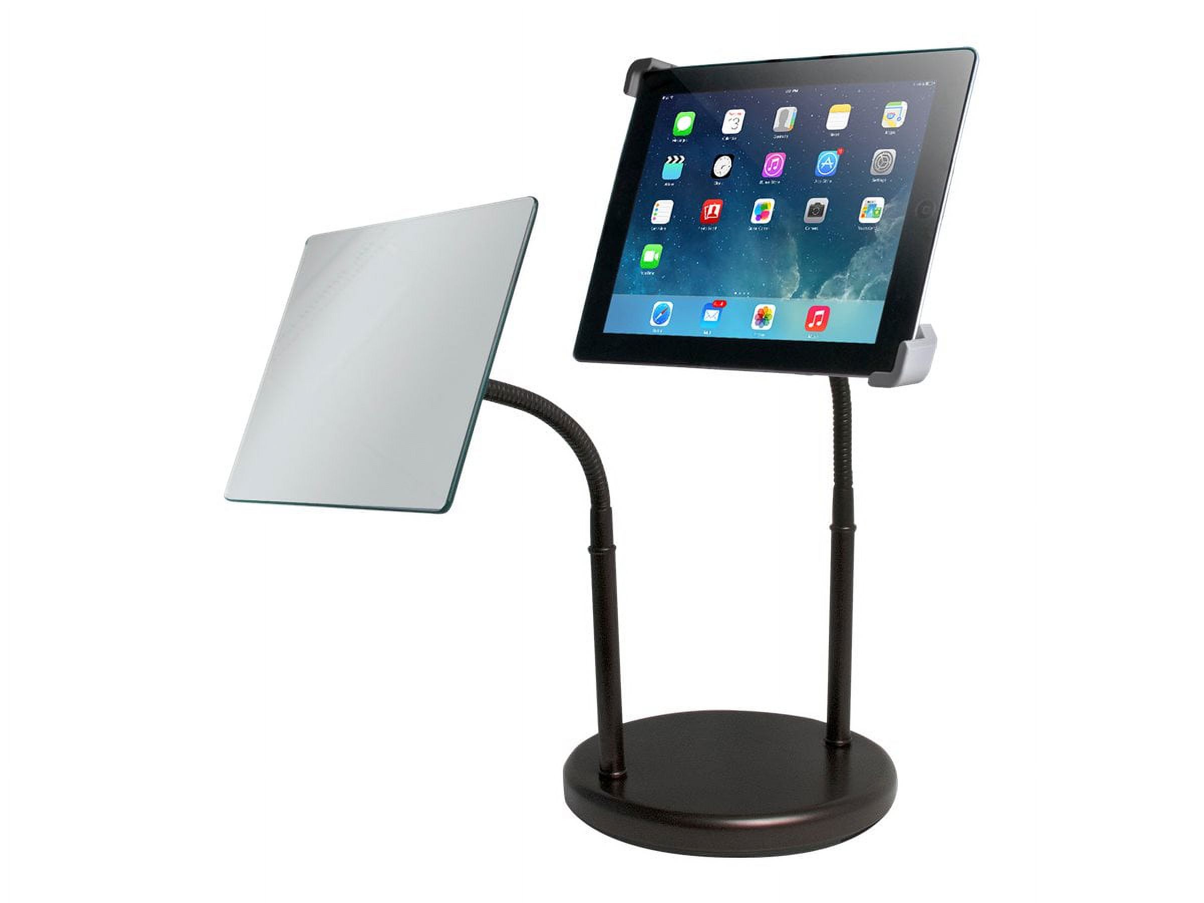 CTA Universal Gooseneck Tabletop Stand with Mirror - Stand - for tablet - steel - bronze - screen size: 7"-12" - image 1 of 4