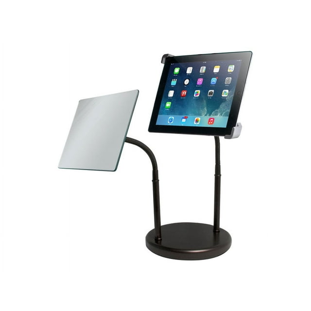 CTA Universal Gooseneck Tabletop Stand with Mirror - Stand - for tablet - steel - bronze - screen size: 7"-12"