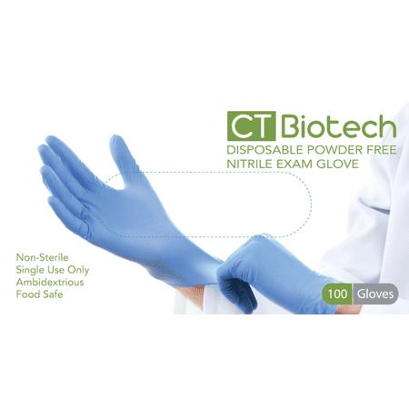 CTBiotech Nitrile Exam Gloves - FDA Approved (Pack of 500) Small