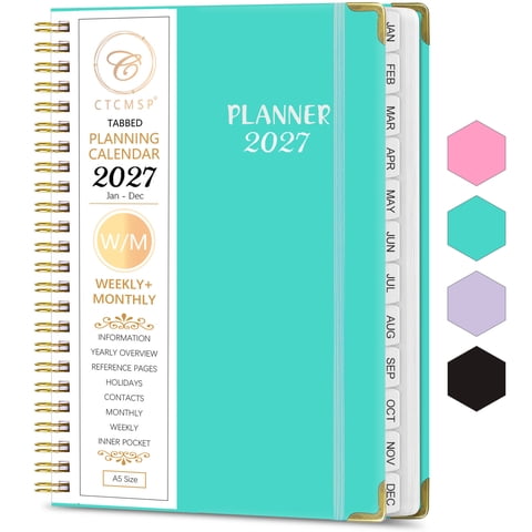 CTCMSP 2027 Planner Weekly Monthly Planner Calendar Notebook(Jan-Dec.2027,6.3"x8.5")Hardcover Daily Agenda Planner 2027 for Office,Home,Schedule,Academic Supplies