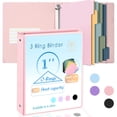 thumbnail image 1 of CTCMSP 3 Ring Binder with Dividers Tab Fits 200 Sheets of 8.5x11 Paper,1 Inch Durable Heavy Duty,Customizable Clear Cover with Inside Pockets, 1 of 7