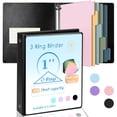thumbnail image 1 of CTCMSP 3 Ring Binder with Dividers Tab Fits 200 Sheets of 8.5x11 Paper,1 Inch Durable Heavy Duty,Customizable Clear Cover with Inside Pockets, 1 of 7