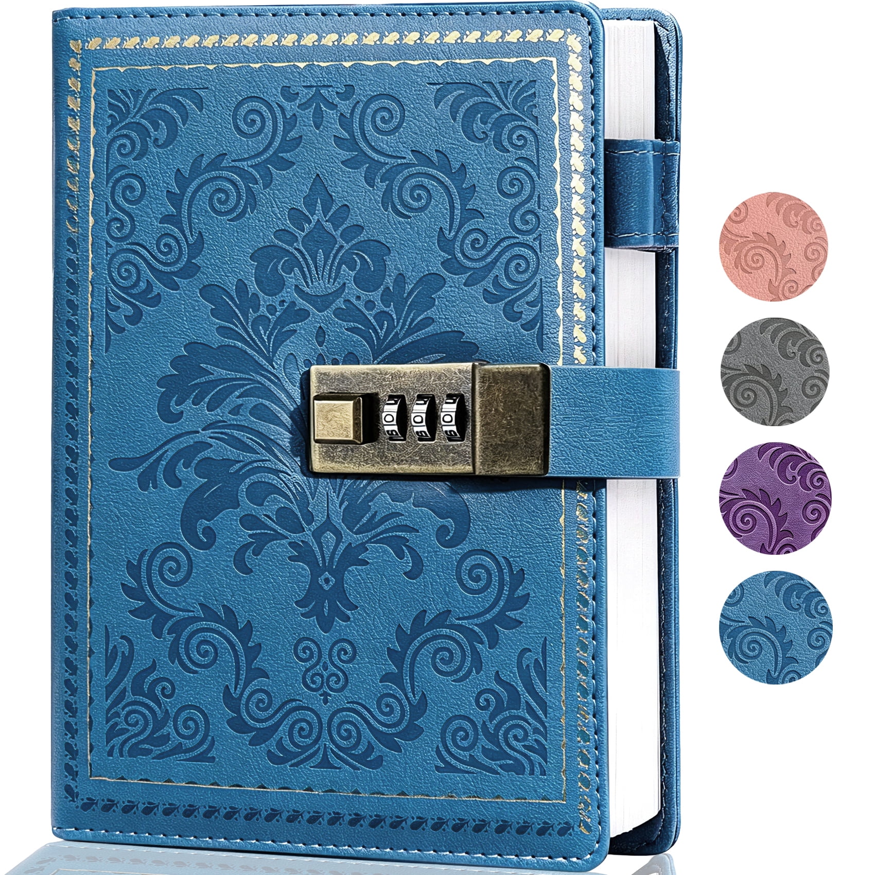 CTCMSP Diary Password Notebook with Lock,Vintage Refillable Personal ...