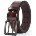 thumbnail image 1 of CTCMSP Double Prong Leather Belts for Men,Men's Brown Casual Work Belt for Jeans, 1 of 7