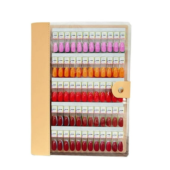 CTDWNT Magnetic Nail Swatch Book, 120/180/240 Nail Color Display Book, Magnet Blank Nail Organizer Storage for Manicurist, Professional Nail Color Chart Display Book Sample for Gel Polish Nails