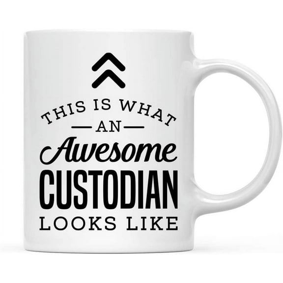 CTDream 11oz. Ceramic Coffee Tea Mug Thank You Gift, This is What an Awesome Custodian Looks Like, 1-Pack
