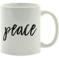 thumbnail image 1 of CTDream 11oz. Good Virtues Coffee Mug Gift, Black Calligraphy Typography, Peace, 1-Pack, Inspirational Motivational Quote Teacher Student Graduation Gift Ideas, 1 of 5