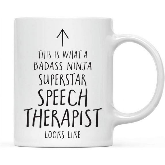 CTDream Funny 11oz. Ceramic Coffee Tea Mug Gift, This is What a Badass Ninja Superstar Speech Therapist Looks Like, 1-Pack, Birthday Christmas Gift Retirement Ideas Coworker