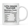 thumbnail image 1 of CTDream Funny 11oz. Ceramic Coffee Tea Mug Thank You Gift, 12th Grade Teacher Nutritional Facts, 1-Pack, Novelty Gag Birthday Christmas Gift Ideas Coworker, 1 of 7