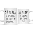 thumbnail image 1 of CTDream Funny 32nd Wedding Anniversary 11oz. Couples Coffee Mug Gag Gift, 32 Years of Wearing the Pants in the Family, Letting Him Think That, 2-Pack with Gift Box for Husband Wife Parents, 1 of 6